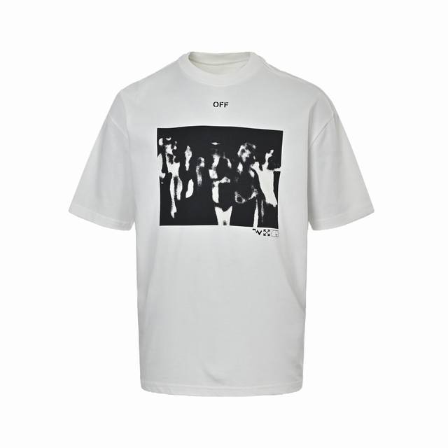 Off-White 20Ss Band Portrait Back Spray-Painted Arrow Print Short-Sleeve Oversiz