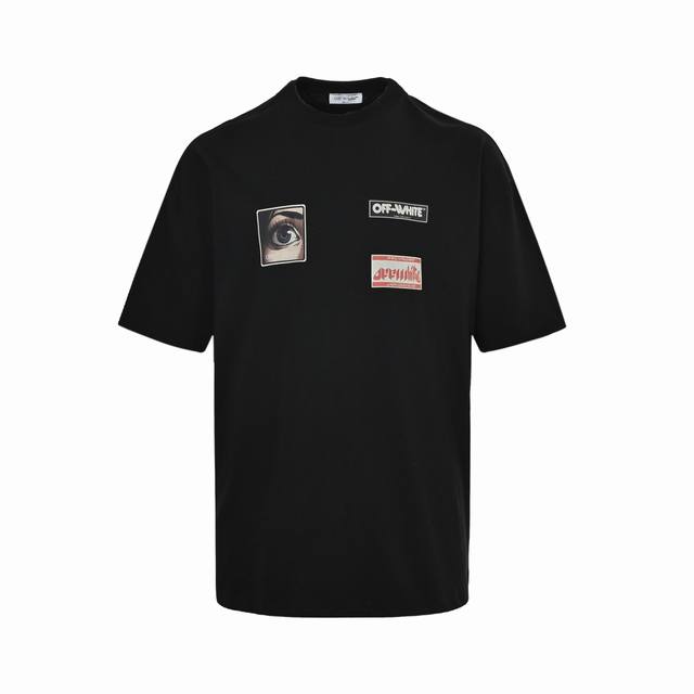 Off White 25Ss Eyes And Letter Logo Short-Sleeve Oversized Fit, The Largest Size