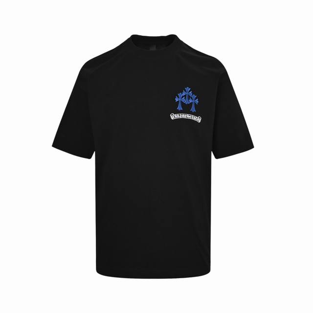 Chrome Hearts Stitching Patch Overlay Short-Sleeve Made From 32-Count Double-Ply