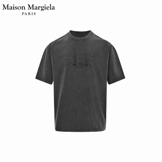 Maison Martin Margiela 25Ss Laser-Embroidered Printed Short-Sleeve T-Shirt Featu
