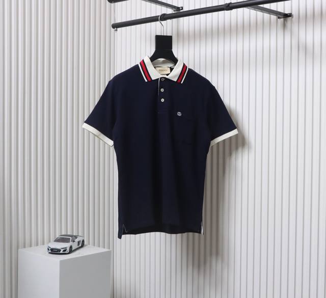 Gucci 24Ss Pocket Double G Embroidered Polo Shirt Gucci Double G Interlocking Em