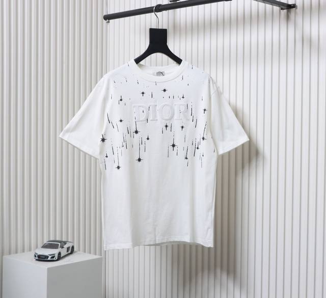 Dior Dior 24Ss Toothbrush-Stitched Letter Meteor Print Short-Sleeve Purchased Or