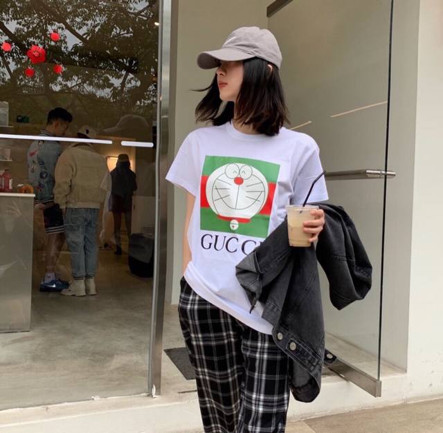 New Arrival! Gucci Doraemon Collaboration Short-Sleeve T-Shirt, Featuring Doraem
