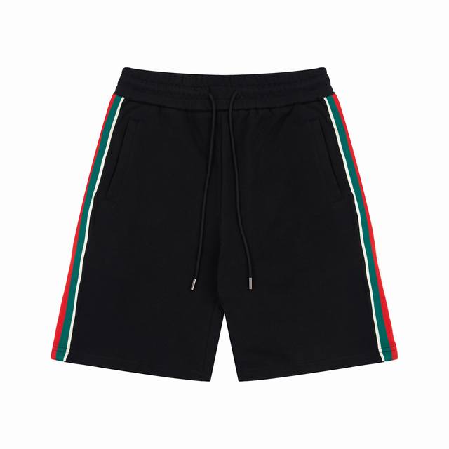 Gucci Classic Side-Striped Shorts Summer New Arrival Side-Striped Red And Green