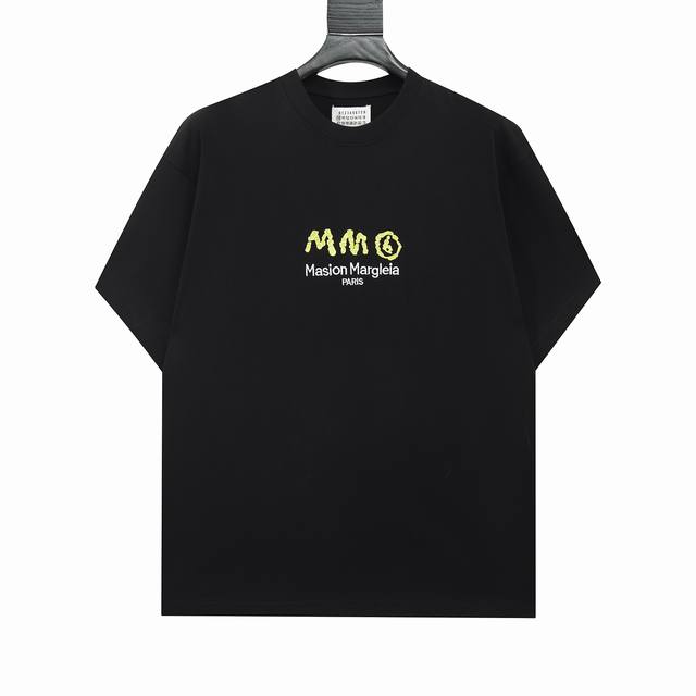 High-End Maison Margiela Embroidered Letter Short-Sleeve Shirt, Unisex. Exudes L