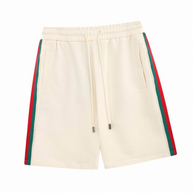 Gucci Summer New Arrival Side Red And Green Striped Woven Belt Casual Shorts Cus