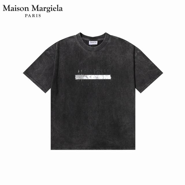 Maison Martin Margiela 25Ss Silver-Embossed Tape Short-Sleeve T-Shirt Made From
