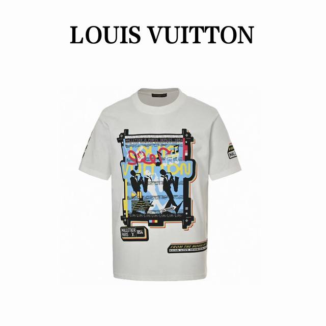 Louis Vuitton Louis Vuitton Small Hand Print Short-Sleeve Made From 32-Count Dou
