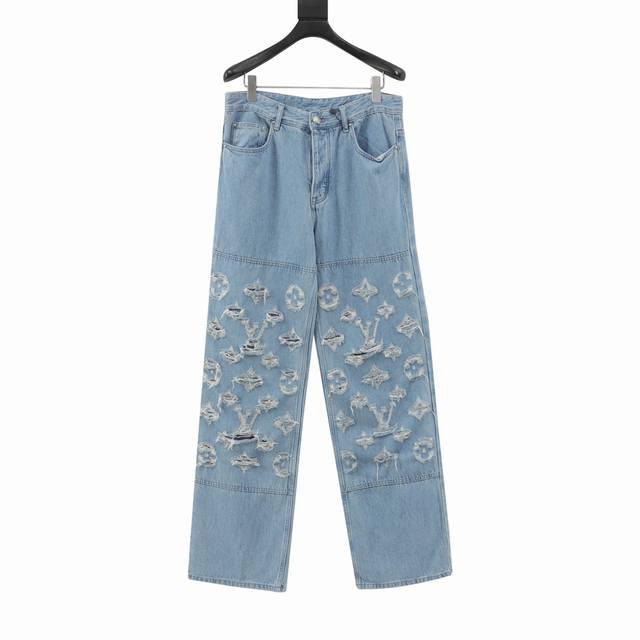 Louis Vuitton Louis Vuitton Washed-Out Denim Pants Custom-Made 100% Cotton Denim