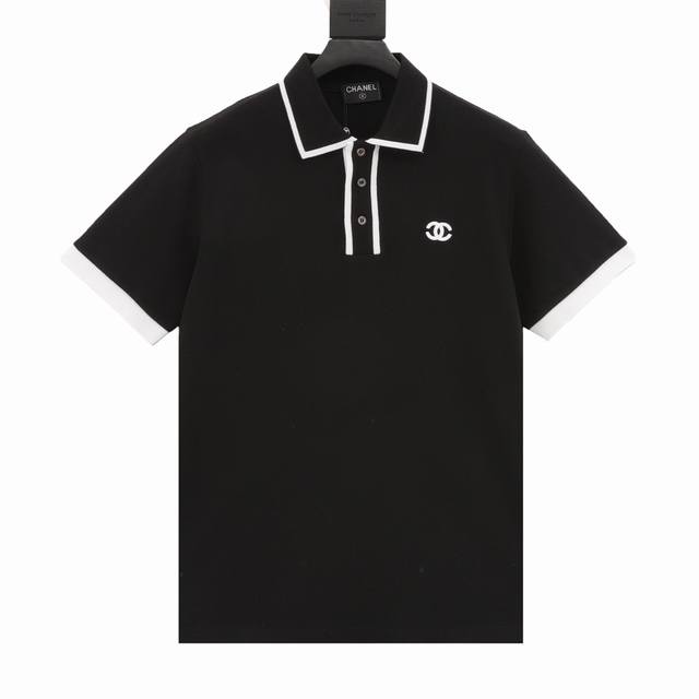 Chanel Chanel Custom-Made Pearl-Embroidered Cotton Collar Polo Shirt Summer Limi