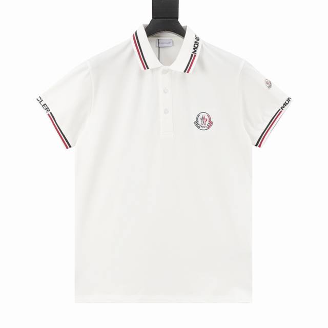 Moncler 25Ss Embroidered Logo Polo Short-Sleeve Shirt Crafted From Cotton Mesh F