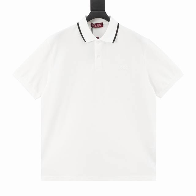 Gucci Gucci Color-Blocked Letter Laser-Embroidered Short-Sleeve Polo Shirt Origi