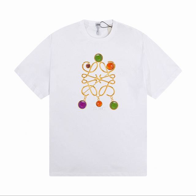 Loewe Loewe New Jewelry And Gemstone Short-Sleeve Shirt, Pearl-Like Print For A