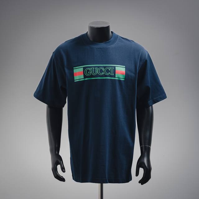 Embroidered Version Gucci 25Ss Lace-Up Letter Embroidered Logo Short-Sleeve T-Sh