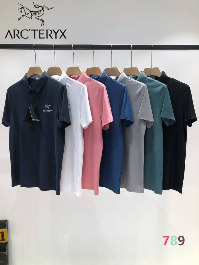 Arcteryx Functional Quick-Dry Polo Shirt Short-Sleeve Milk Silk And Cotton Blend