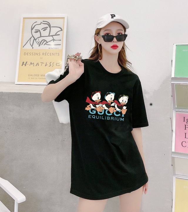 New Arrival! Gucci Donald Duck Collaboration Short-Sleeve T-Shirt, Cartoon Desig