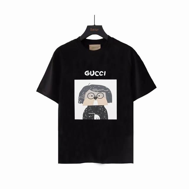 Real-Life Detail Photos + Size Chart Gucci Cartoon Series Round Neck Short-Sleev
