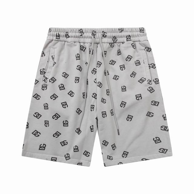 Dg Dolce & Gabbana Full-Print Small Letter Design Unisex Relaxed-Fit Cropped Pan