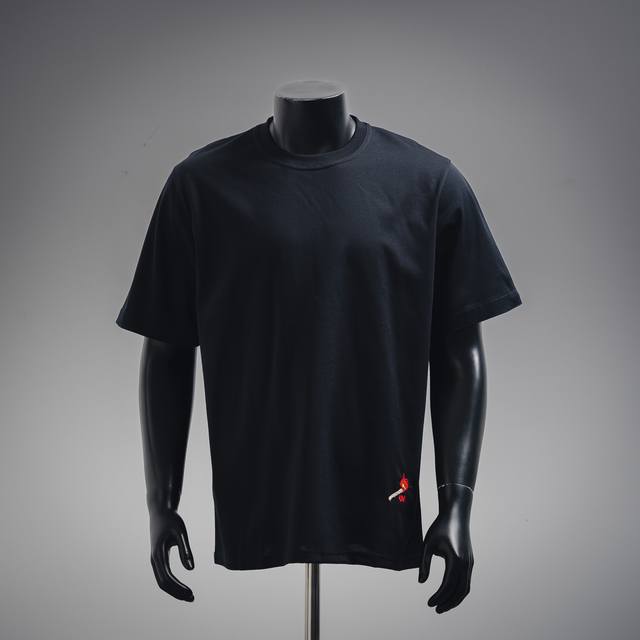 Bottega Veneta Bv 25Ss Small Matchstick Embroidered Folded Sleeve Short-Sleeve T