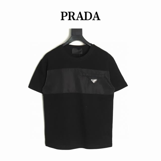 Prada 25Ss Patch Pocket Short-Sleeve T-Shirt Made With Imported Tanaka Embroider