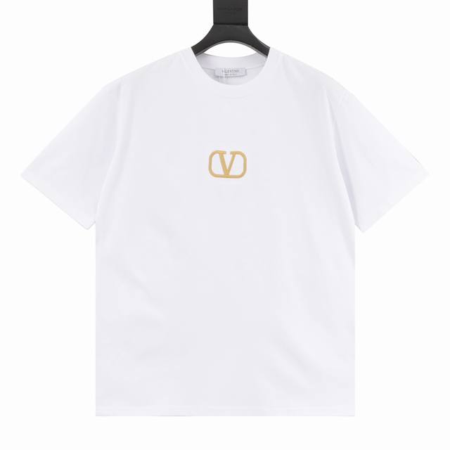 Valentino Valentino Vltn 25Ss Gold Chain Stitched V Logo Short-Sleeve T-Shirt Lu