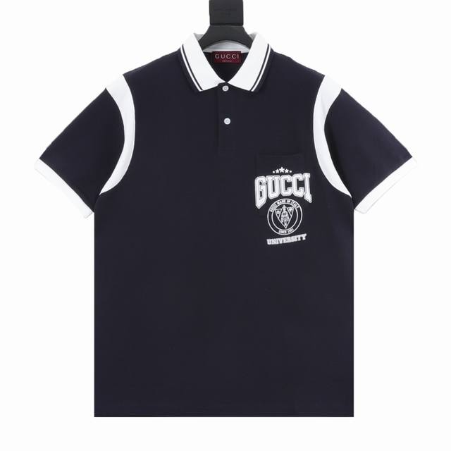 Gucci Gucci Nautical Series College-Style Shoulder Sleeve Patchwork Short-Sleeve