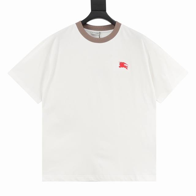 Burberry 25Ss Patch Collar War Horse Small Logo Embroidered Short-Sleeve T-Shirt