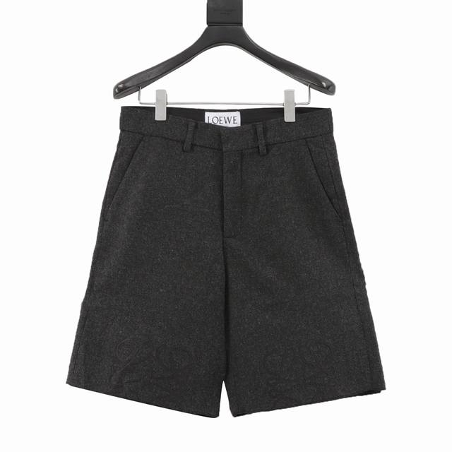 Loewe Anagram Half-Embroidered Flannel Shorts Custom-Made Merino Wool And Cashme