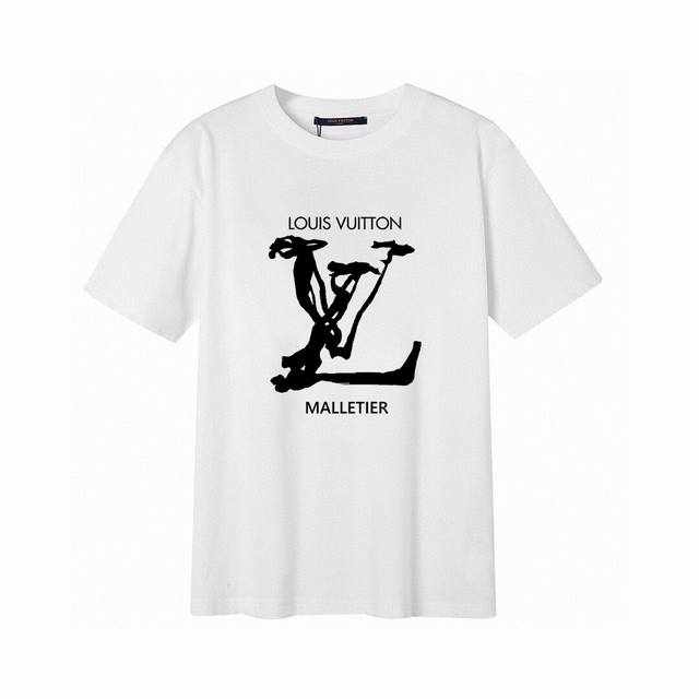 Lv New Letter-Print Short-Sleeve T-Shirt, Simple Design Looks Exceptionally Eleg