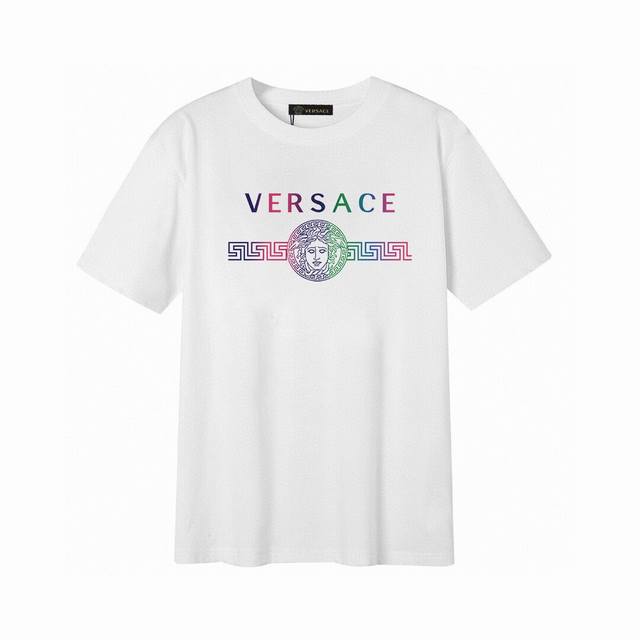 Versace Luxury Vibrant Medusa Short-Sleeve T-Shirt, Simple Design Looks Exceptio