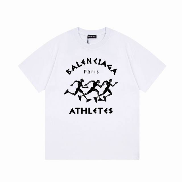 Balenciaga Parisian Running Man Short-Sleeve T-Shirt, Upgraded Quality, Exquisit