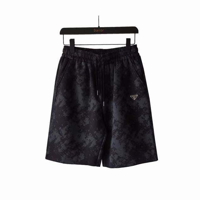 Actual Product Details + Size Chart Prada-Inspired Metal Triangle Logo Shorts Hi