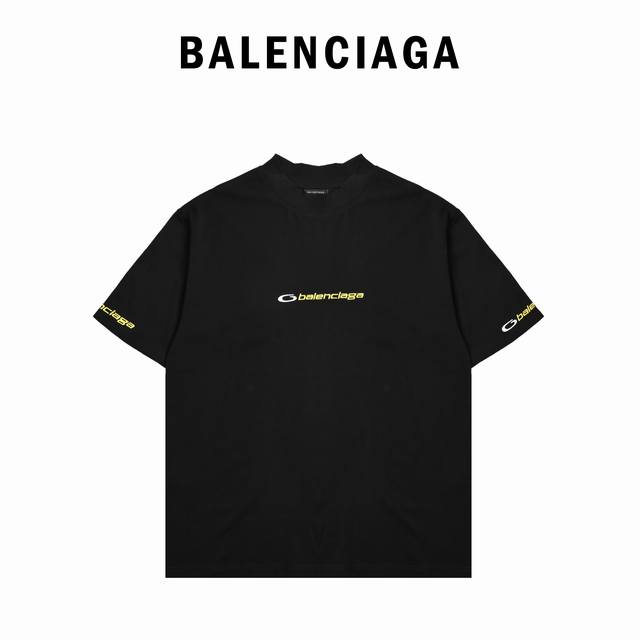 Balenciaga Paris 2025 Ss New Tracksuit Logo Embroidered Short-Sleeve T-Shirt The