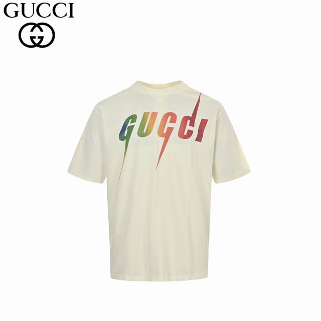 Gucci 24Fw Rainbow Lightning Short-Sleeve Heavyweight 240G Custom 32-Count Origi
