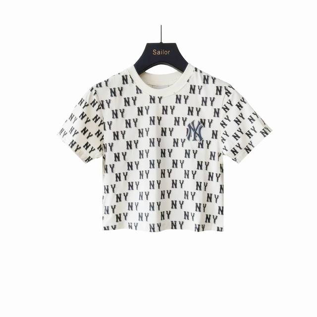 Actual Photos With Details + Size Chart Mlb Full-Print Logo Cropped T-Shirt Fabr