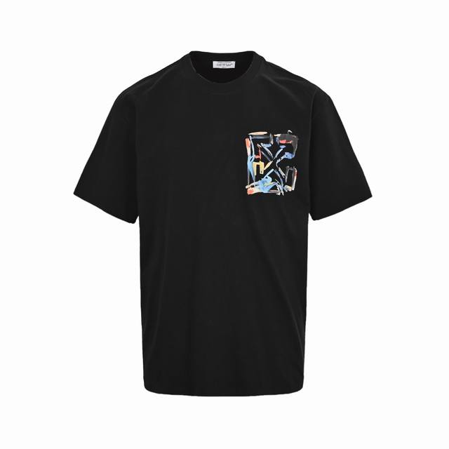 Off White 25Ss Colorful Painted Print Short-Sleeve Shirt Fabric: Custom-Made 260