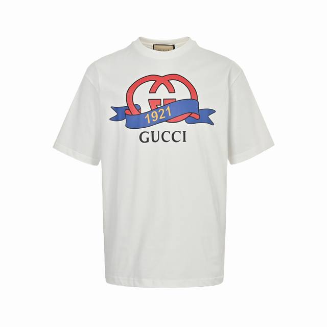 Gucci 23Ss 1921 Letter Logo Printed Short-Sleeve Shirt New 1921 Letter Logo T-Sh
