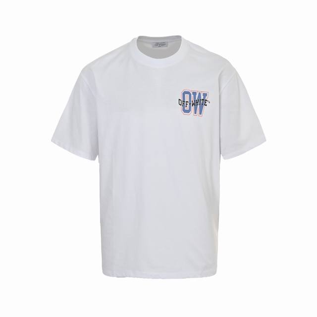 Off White 25Ss Blue Arrow Letter Print Short-Sleeve T-Shirt Classic Iconic Arrow