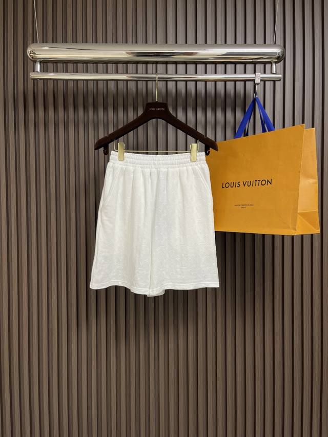 Top Shorts Lv Subtle Logo Jacquard Short-Sleeve T-Shirt And Shorts Set, Made Fro