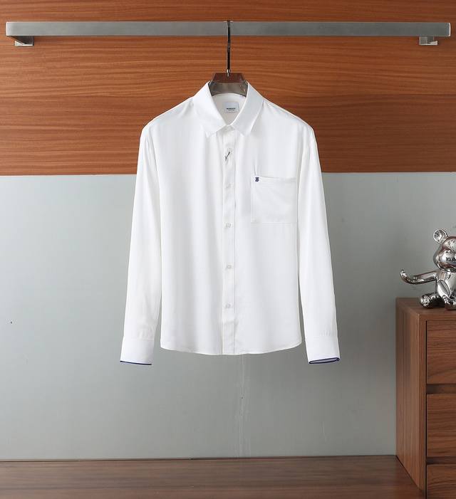Burberry Official Store Latest Men's Essential Shirt, Natural Cotton, Comfortabl
