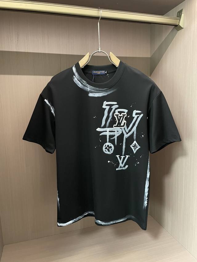 Lv 25Ss Summer New Hand-Painted Short-Sleeve T-Shirt! Available In Stores Now, E