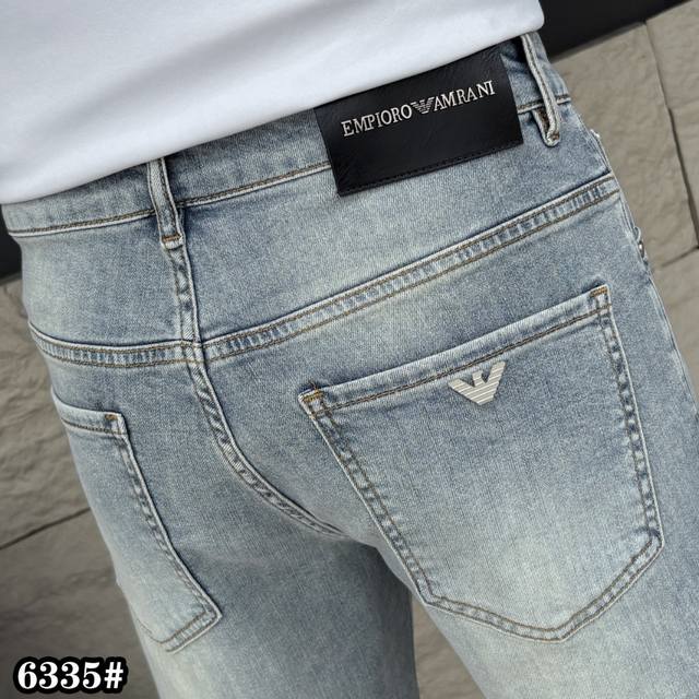 Armani 2025 Ss Spring/Summer New Men's Denim Shorts Premium Imported Denim Fabri