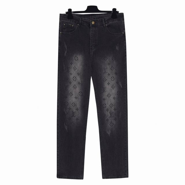 Louis Vuitton High-End Washed Vintage Logo Denim Pants Yuan High-End Customizati