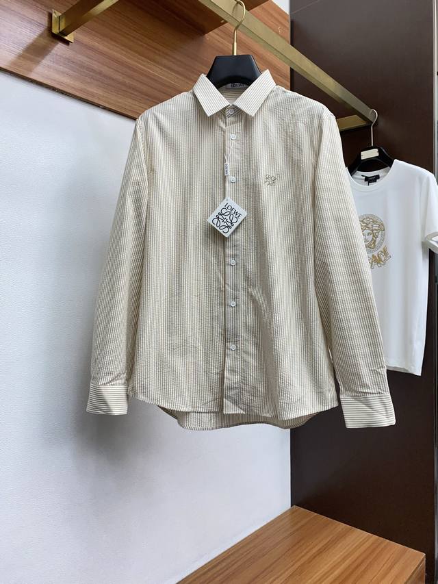 Loewe 2025 Men's Shirt, Business Casual Slim-Fit Long-Sleeve Shirt! Suitable For