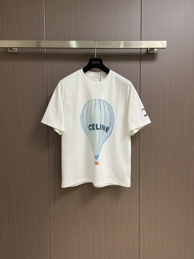 Celine 2025 Ss Early Spring New Arrival Hot Air Balloon Print Short-Sleeve T-Shi