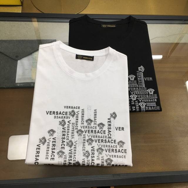 Versac... 2025 New Casual Round Neck Short-Sleeve T-Shirt, Export Company Trade