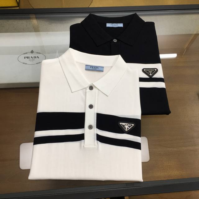 New Arrival Prad... 25Fw New Release Business Casual Men's Short-Sleeve Polo Shi