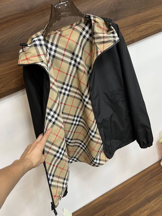 Featured Burberry Reversible 2025 Ss Fall New Arrival Burberry Luxury Hooded Jac