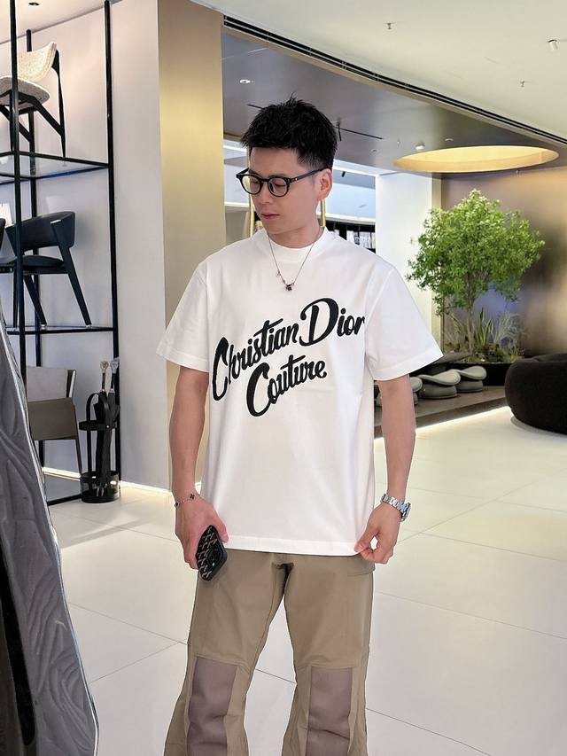 Dior 2025 Spring/Summer New Arrival Cotton Round Neck Short-Sleeve T-Shirt With