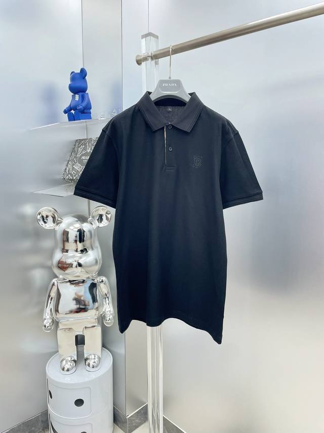 Bbr Burberry 2025Ss Summer New Arrival Tb Letter Embroidered Collar Polo Shirt S